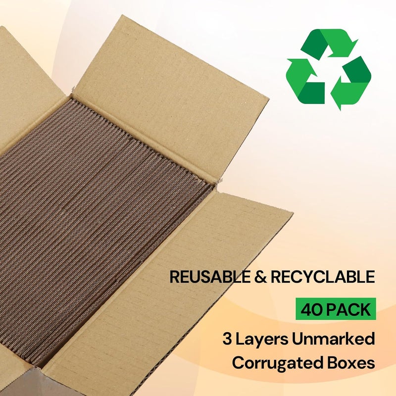 ZBEIVAN Shipping Boxes Mailers 4x4x3 inches Corrugated Cardboard Small Packing Kraft Moving Mailing Box, Pack of 40 - Image 3